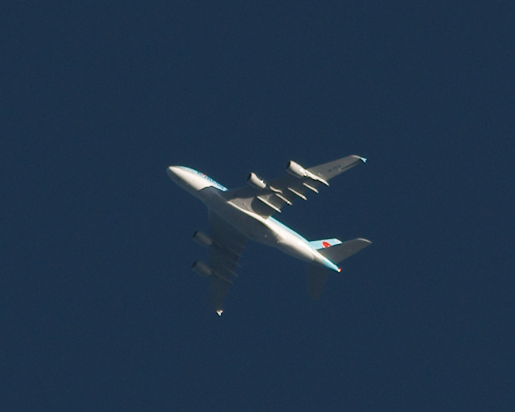 Airbus A380 linii Korean Air nad Grudzidzem