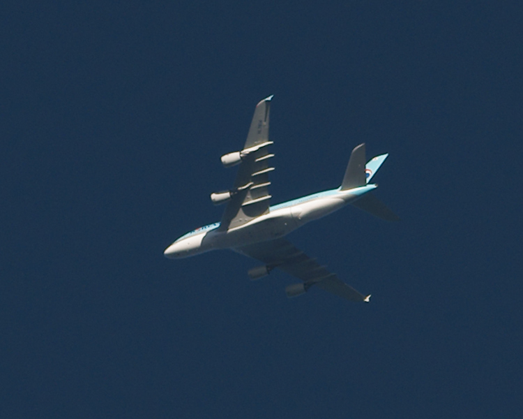 Airbus A380 linii Korean Air nad Grudzidzem