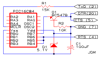Schemat uproszczonego programatora ukadw Microchip