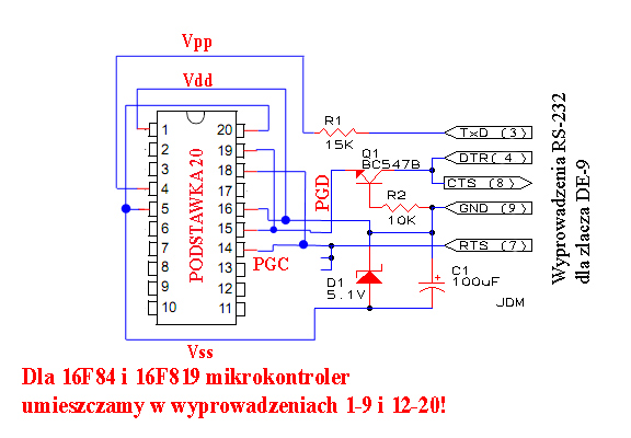 Schemat uniwersalnego programatora do ukadw 16F84A, 16F819 i 16F677